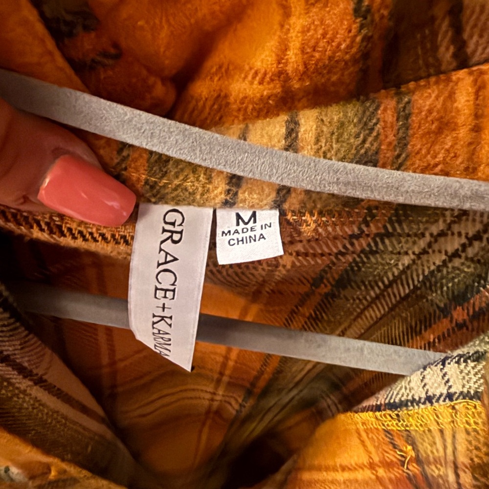 Plaid Long Sleeve Shirt Dress- MEDIUM - Picture 4 of 5